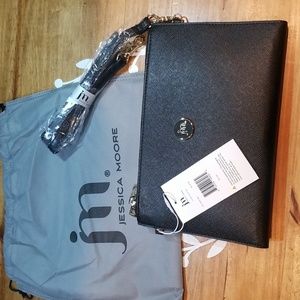 SALE Jessica Moore Lush Clutch Crossbody Black NWT and dustbag